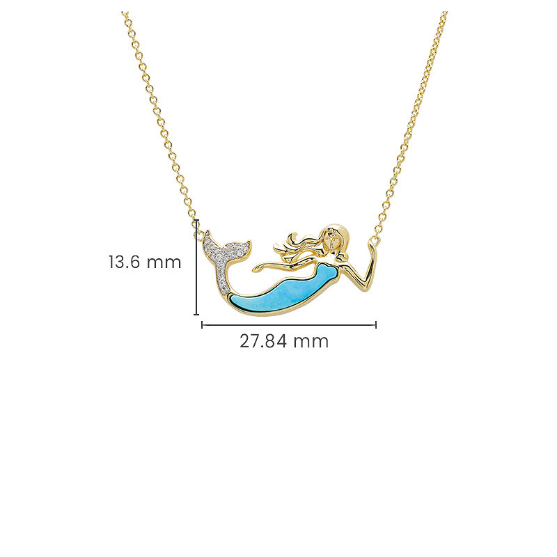 14kt Gold Vermeil Turquoise Mermaid Necklace