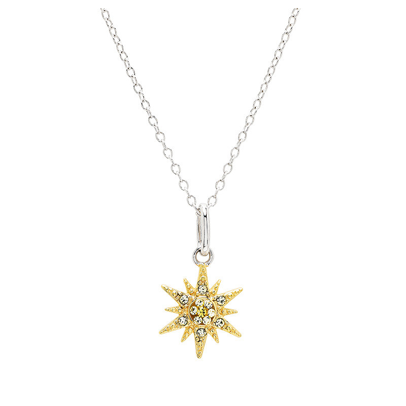 Sterling Silver Sun Crystal mini Necklace