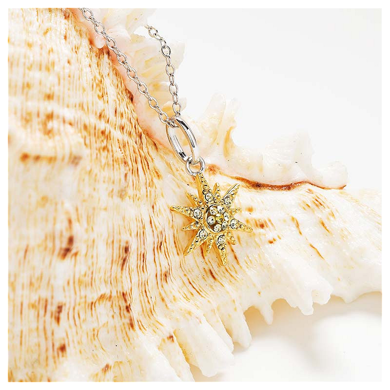 Sterling Silver Sun Crystal mini Necklace