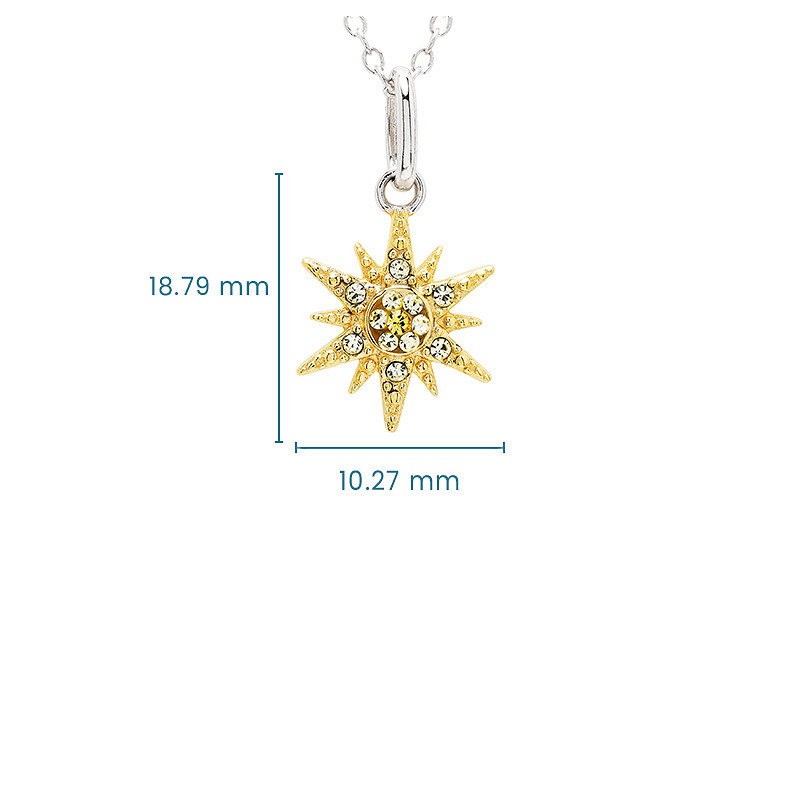 Sterling Silver Sun Crystal mini Necklace
