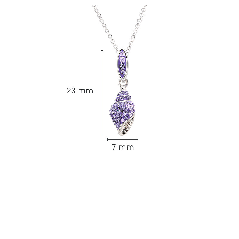 Sterling Silver Crystal Shell Necklace