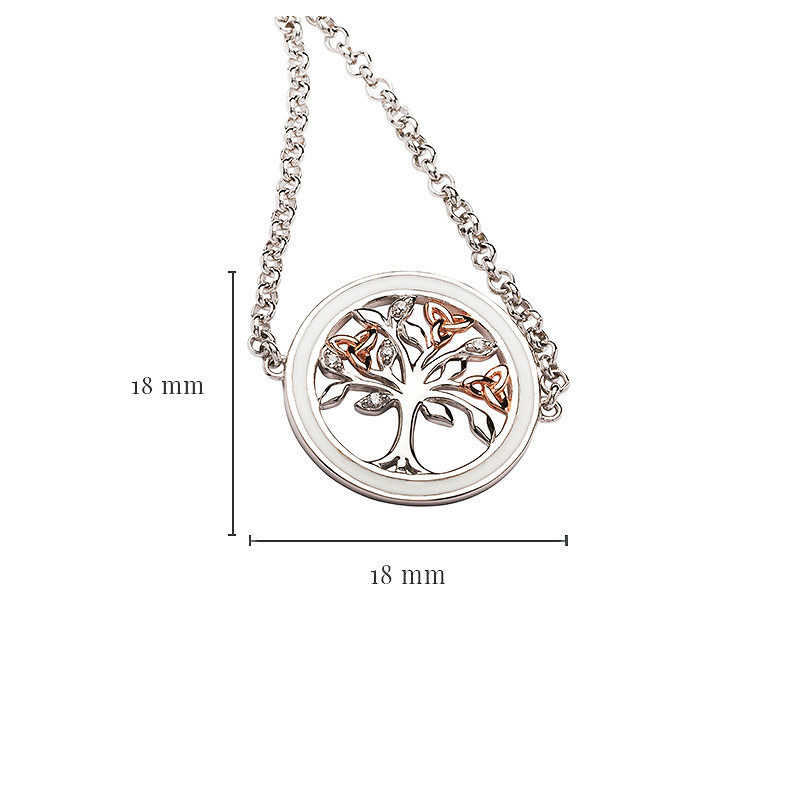 Sterling Silver white enamel Tree of Life Bracelet