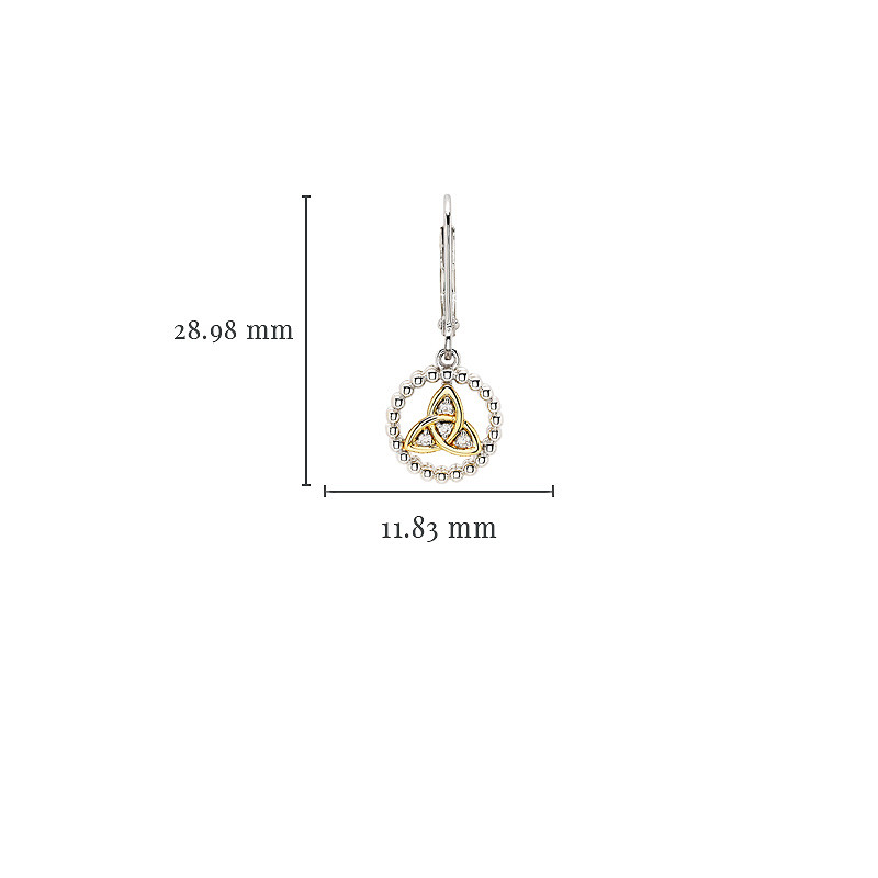 Sterling Silver Cz Trinity Drop Earrings 1m