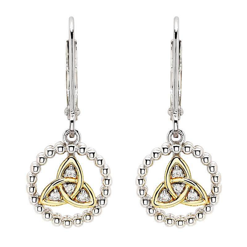 Sterling Silver Cz Trinity Drop Earrings 1m