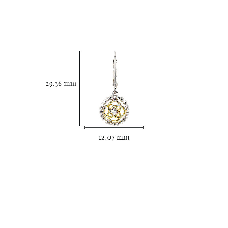 Sterling Silver Cz Celtic Drop Earrings 1m