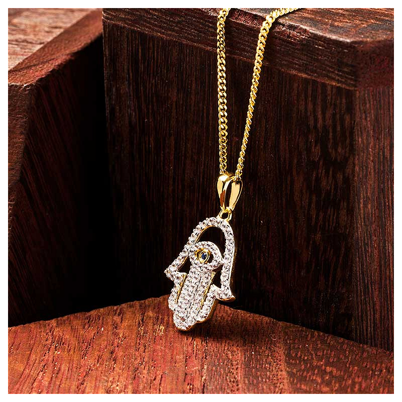 14kt Gold Vermeil Evil Eye CZ Necklace