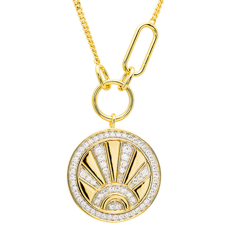 14kt Gold Vermeil Sun CZ Necklace