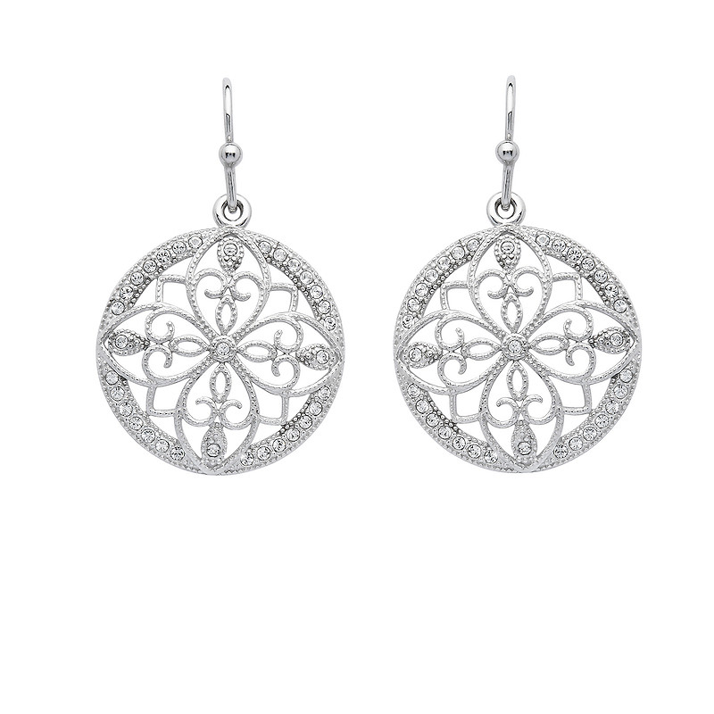 Sterling Silver white Swarovski Earrings