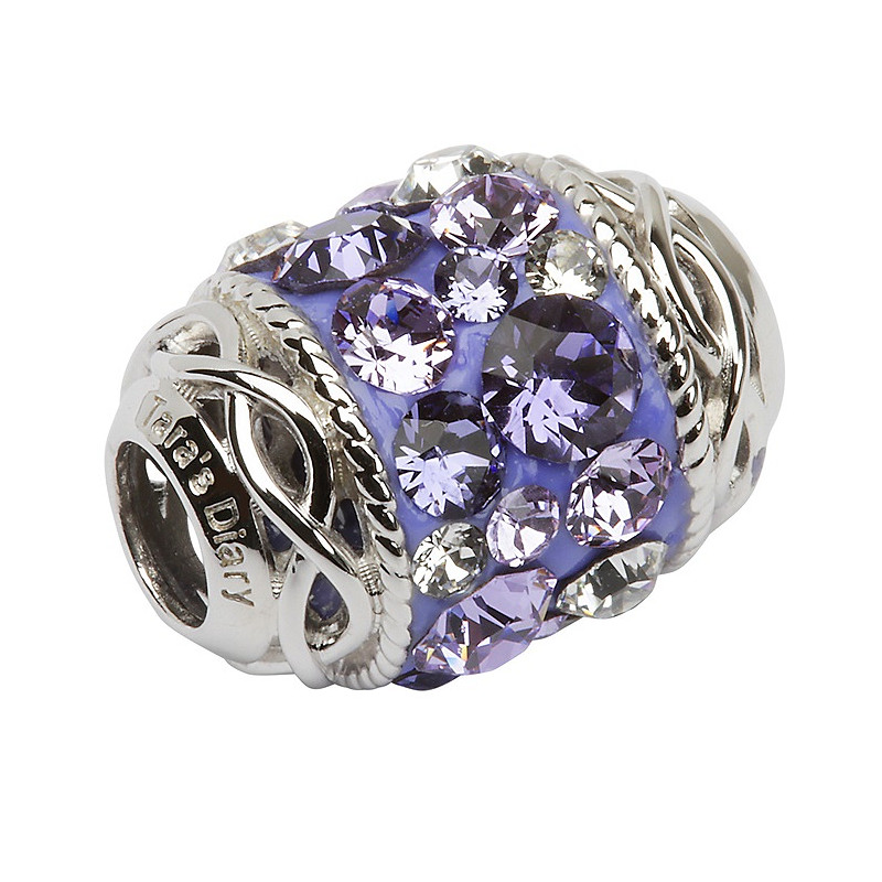 Silver Violet Swarovski Celtic Bead with 18" Chain
