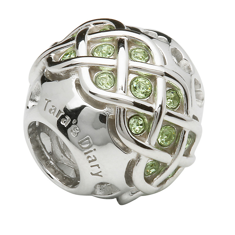 Sterling Silver Swarovski Celtic Peridot Bead