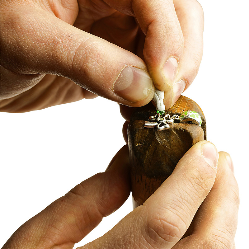 Sterling Silver Enamel Shamrock drop Bead