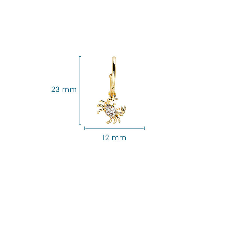 14kt Gold Lab Diamond Crab Earrings