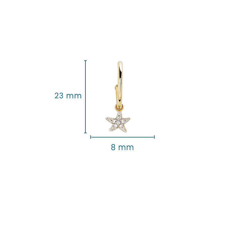 14kt Gold Lab Diamond Star Fish Earrings