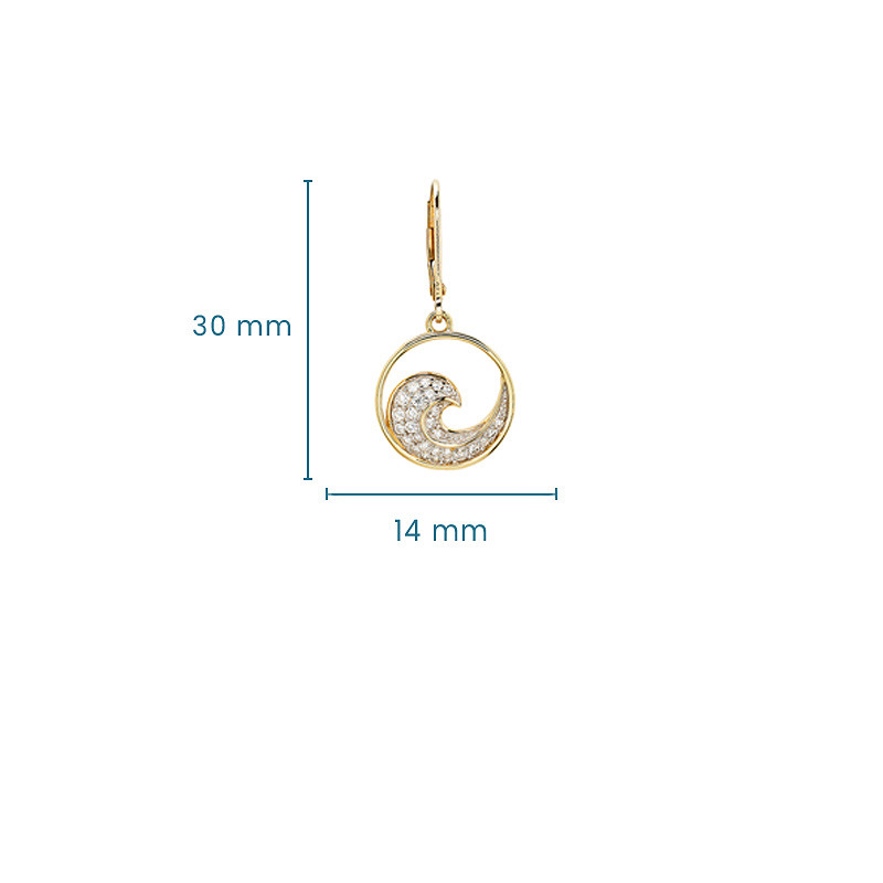 14kt Gold Lab Diamond Wave Earrings