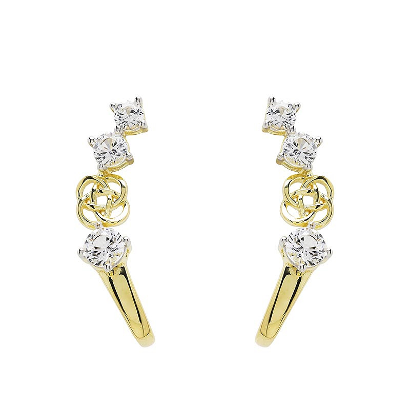 14kt Gold Vermeil Celtic Knot white Sapphire Earrings