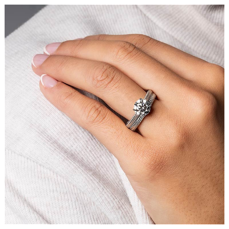 14k White Gold Celtic Knot Mount only Engagement Ring