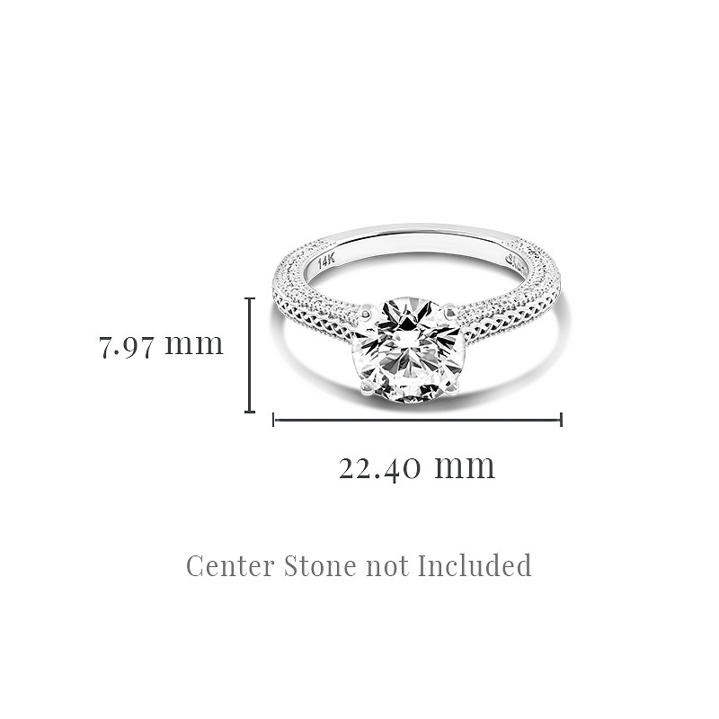 14k White Gold Celtic Knot Mount only Engagement Ring