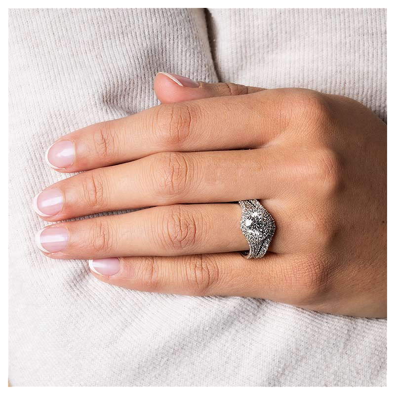 14k White Gold Celtic Ring with 2ct Lab Diamond