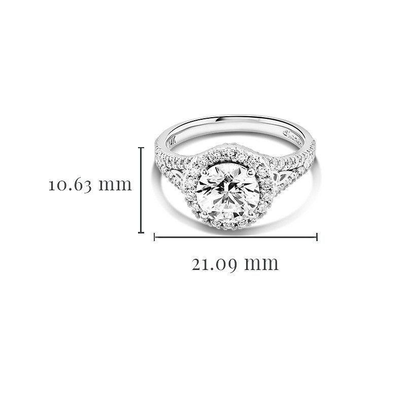 14k White Gold Celtic Ring with 2ct Lab Diamond