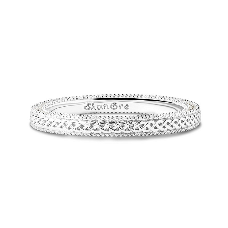14k White Gold Lab Diamond Celtic Wedding Ring