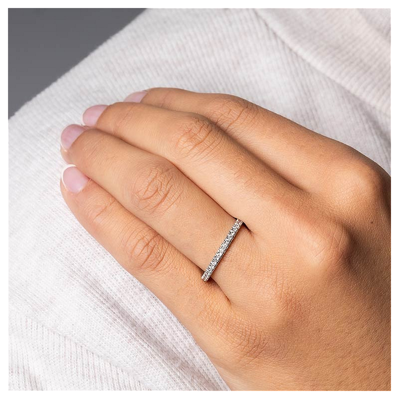 14k White Gold Lab Diamond Celtic Wedding Ring