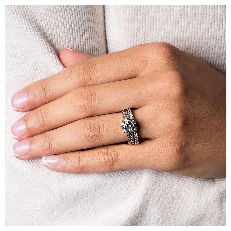 14k White Gold Lab Diamond Celtic Wedding Ring