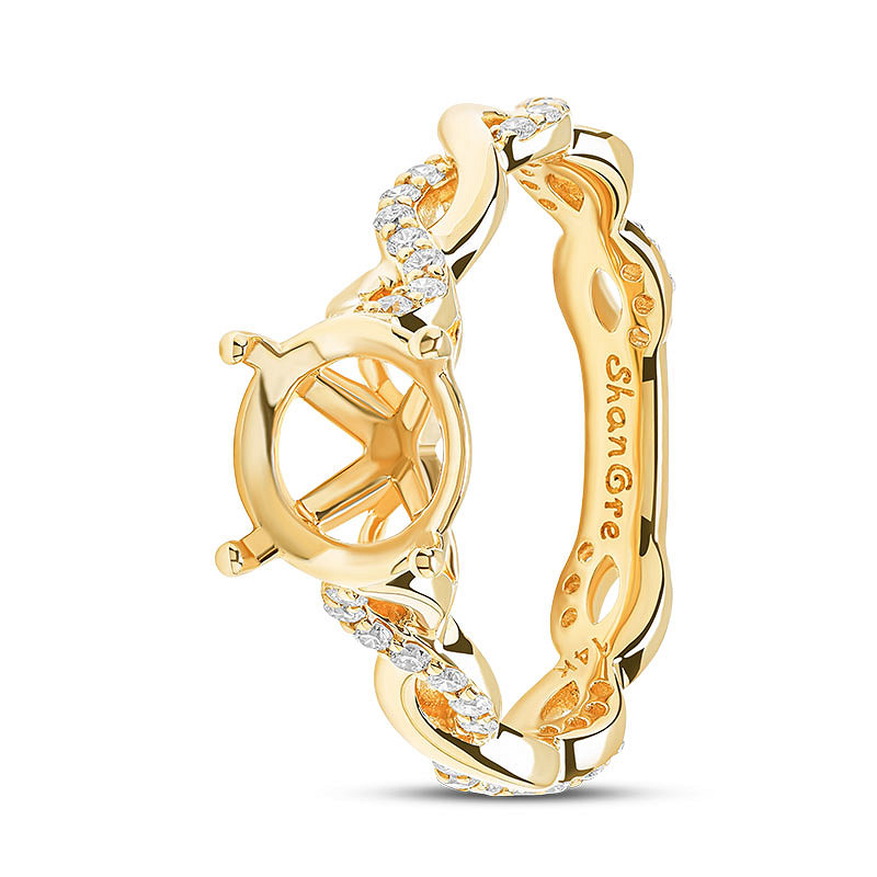 14ct Yellow Gold Celtic Knot Mount only Engagement Ring