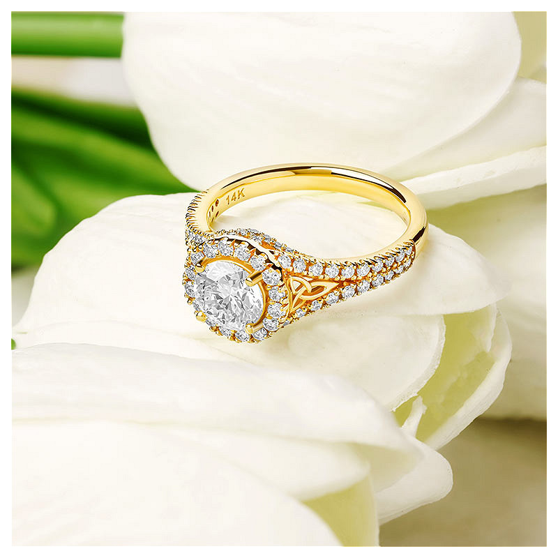 14k Yellow Gold Celtic Knot Mount Only Engagement Ring