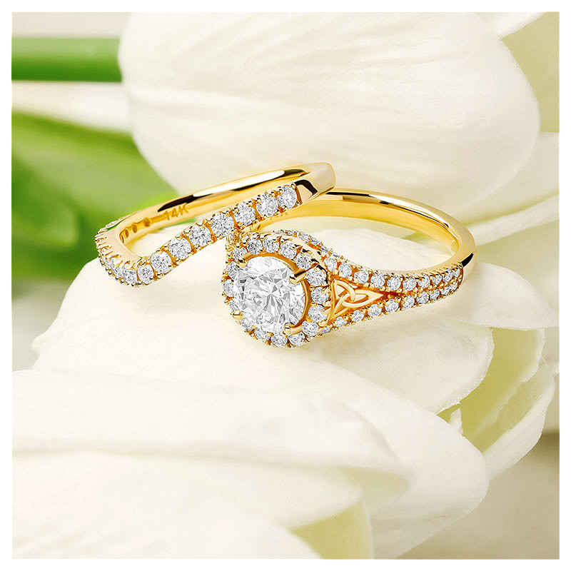 14k Yellow Gold Celtic Knot Mount Only Engagement Ring