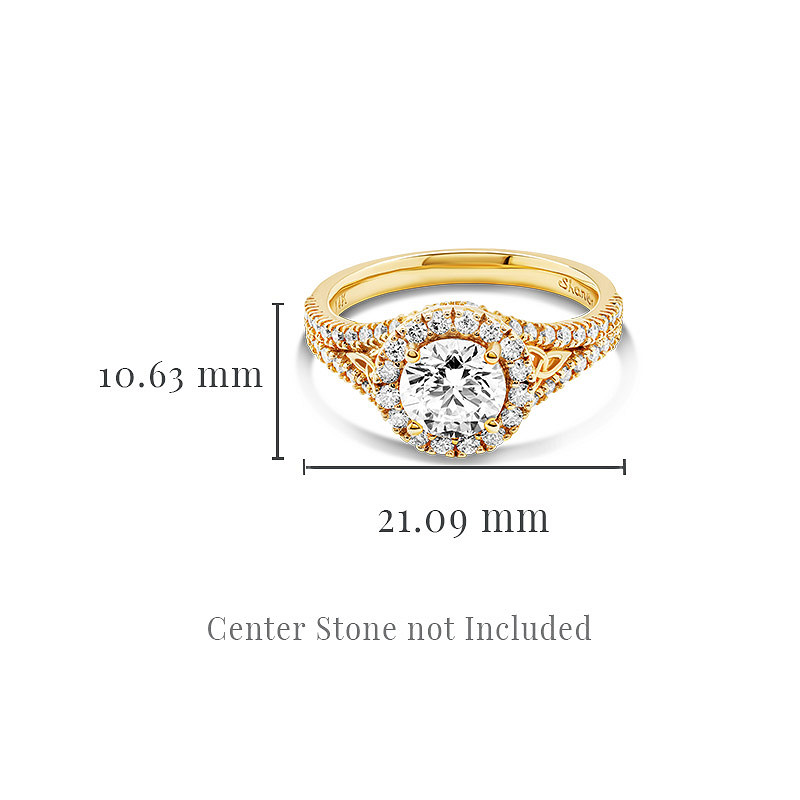 14k Yellow Gold Celtic Knot Mount Only Engagement Ring