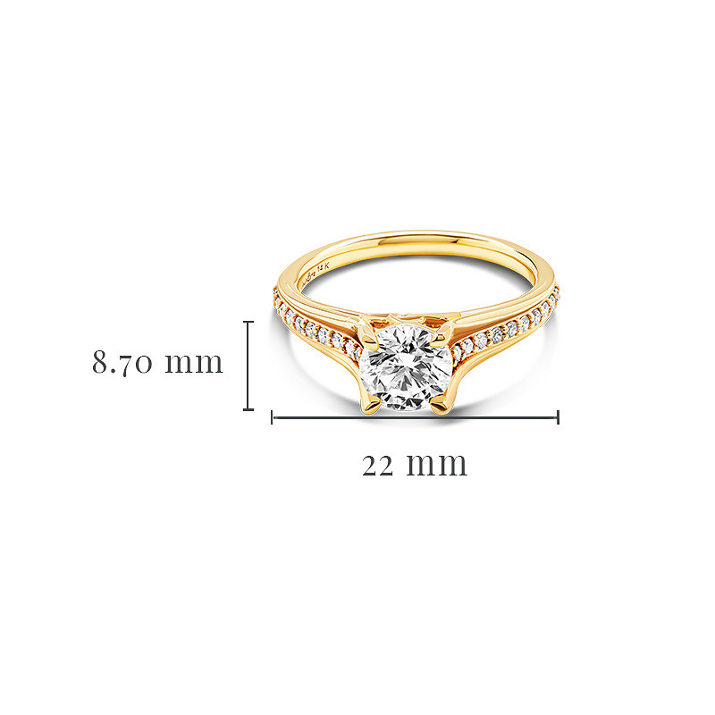 14k Yellow Gold Celtic Ring with 2ct Lab Diamond