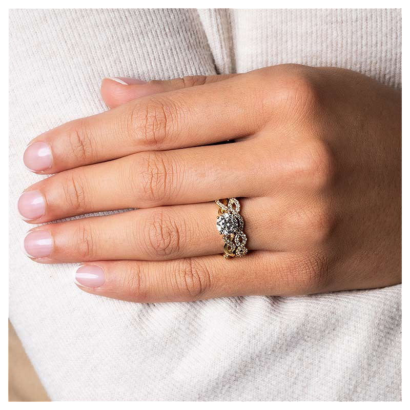 14k Gold Lab Diamond Celtic Wedding Ring