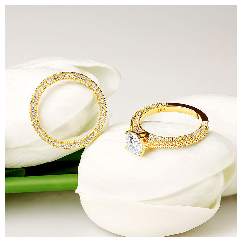 14k Gold Lab Diamond Celtic Wedding Ring