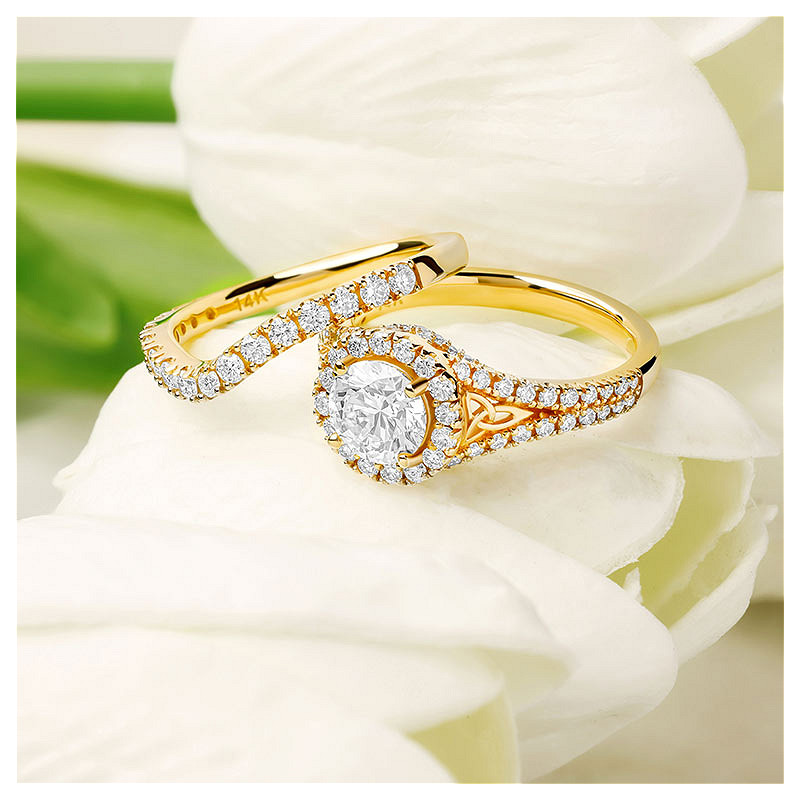 14k Gold Lab Diamond Celtic Wedding Ring